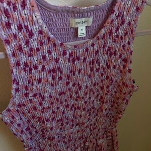 On 34th Cotton Poplin Smocked Floral Dress